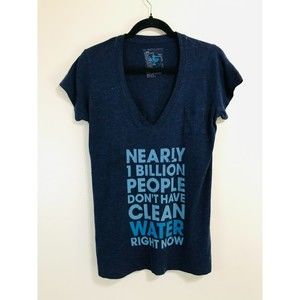 Blu Democracy Women's V Neck Water Conscious Tee, Size L